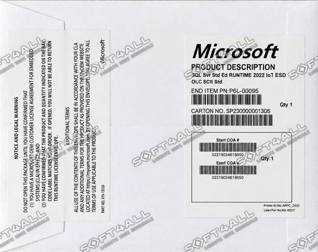 MICROSOFT SQL Server Standard 2022, 64 bit, Engleza, OEM